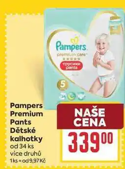 Billa Pampers Premium Pants Dětské kalhotky od 34 ks nabídka