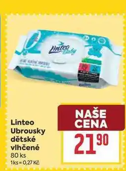 Billa Linteo Ubrousky dětské vlhčené 80 ks nabídka