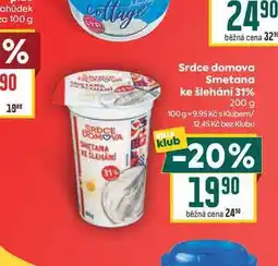 Billa Srdce domova Smetana ke šlehání 31% nabídka