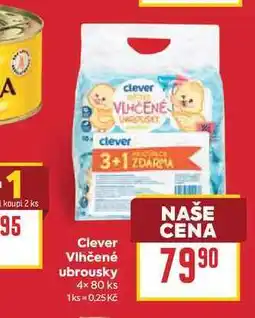 Billa Clever Vlhčené ubrousky 4x80 nabídka
