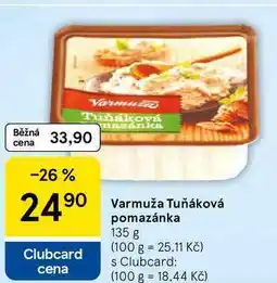 Tesco Varmuža Tuňáková pomazánka nabídka