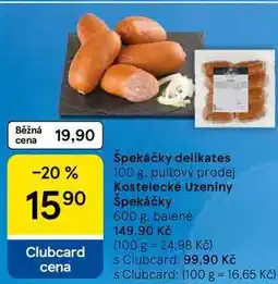 Tesco Špekáčky delikates nabídka