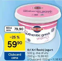 Tesco Kri Kri Řecký jogurt, 500 g, dva druhy nabídka