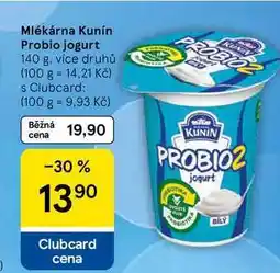 Tesco Mlékárna Kunín Probio jogurt, 140 g, více druhů nabídka