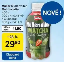 Tesco Müller Müllermilch Matcha latte nabídka