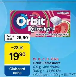 Tesco Orbit Refreshers nabídka