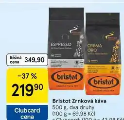 Tesco Bristot Zrnková káva nabídka