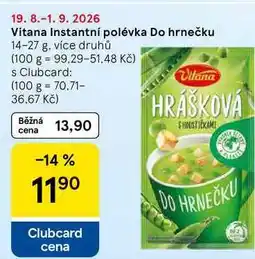 Tesco Vitana Instantní polévka Do hrnečku, 14-27 g, více druhů nabídka