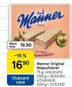Tesco Manner Original Neapolitaner, 75 g, více druhů nabídka