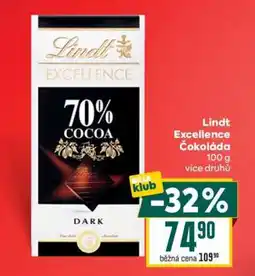 Billa Lindt Excellence Čokoláda nabídka