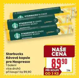 Billa Starbucks Kávové kapsle pro Nespresso nabídka