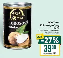 Billa Asia Time kokosové mléko nabídka