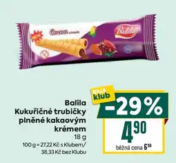 Billa Balila kukuričné trubičky plněné kakaovým krémem nabídka