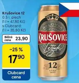 Tesco Krušovice 12, 0.5 l, plech nabídka