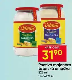 Hruška Vitana Poctivá tatarská omáčka, majonéza 225ml, vybrané druhy nabídka