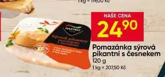 Hruška Pomazánka sýrová pikantní s česnekem nabídka
