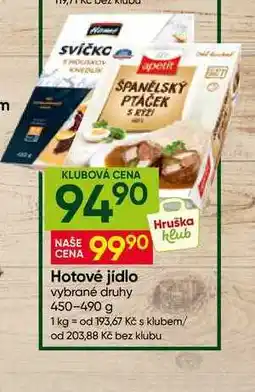 Hruška Hruška Hotové jídlo vybrané druhy nabídka
