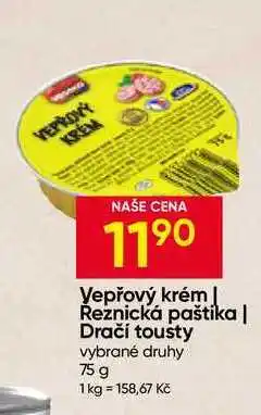 Hruška Vepřový krém nabídka