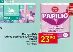 Hruška PAPILIO Utěrky papírové kuchyňské 2 ks 2vrstvé nabídka