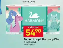 Hruška Toaletní papír Harmony Dino 8 ks 3vrstvý nabídka