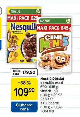 Tesco Nestlé Dětské cereálie maxi nabídka