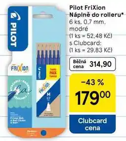 Tesco Pilot Frixion Náplně do rolleru, 6 ks. 0.7 mm, modré nabídka