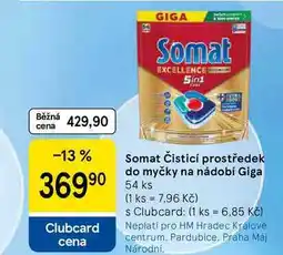 Tesco Somat Čisticí prostředek do myčky na nádobí Giga, 54 ks nabídka