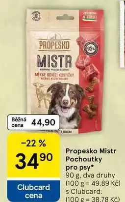 Tesco Propesko Mistr Pochoutky pro psy, 90 g, dva druhy nabídka