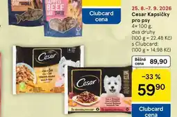 Tesco Cesar Kapsičky pro psy, 4× nabídka