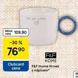 Tesco F&F Home Hrnek s nápisem nabídka