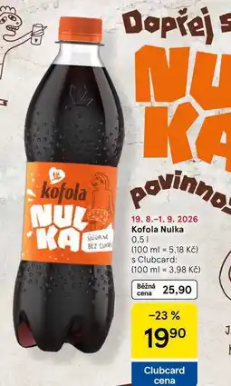 Tesco Kofola Nulka nabídka