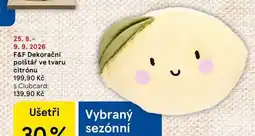 Tesco F&F Dekorační polštář ve tvaru citrónu nabídka