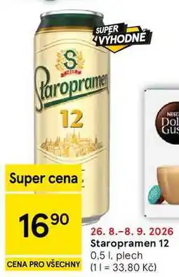 Tesco Staropramen 12, 0.5 l, plech nabídka