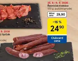 Tesco Řeznická klobása nabídka