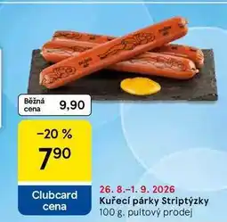 Tesco Kuřecí párky Striptýzky nabídka