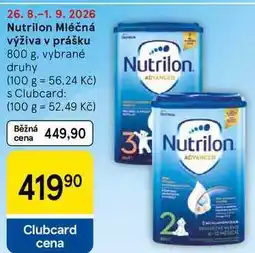 Tesco Nutrilon Mléčná výživa v prášku nabídka