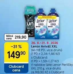Tesco Lenor Aviváž XXL, 94-118 PD, více druhů nabídka
