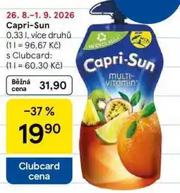 Tesco Capri-Sun, 0.33 I, více druhů nabídka