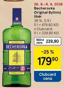 Tesco Becherovka Original Bylinný likér 38 % nabídka