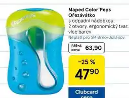 Tesco Maped Color'Peps Ořezávátko s odpadní nádobkou, 2 otvory, ergonomický tvar, více barev nabídka