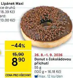 Tesco Donut s čokoládovou příchutí nabídka