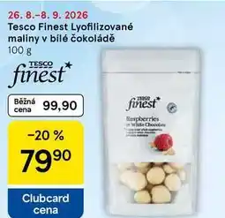 Tesco Tesco Finest Lyofilizované maliny v bílé čokoládě nabídka