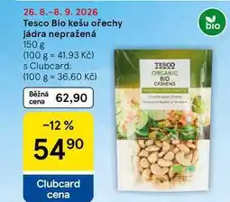 Tesco Tesco Bio kešu ořechy jádra nepražená nabídka