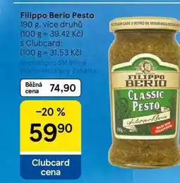 Tesco Filippo Berio Pesto, 190 g, více druhů nabídka