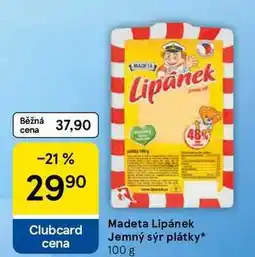 Tesco Madeta Lipánek Jemný sýr plátky nabídka