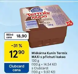 Tesco Mlékárna Kunín Termix s příchutí kakao nabídka