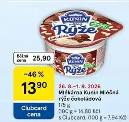 Tesco Mlékárna Kunín Mléčná rýže čokoládová nabídka