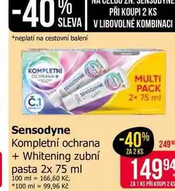 Teta Sensodyne Kompletní ochrana + Whitening zubní pasta 2x 75 ml nabídka