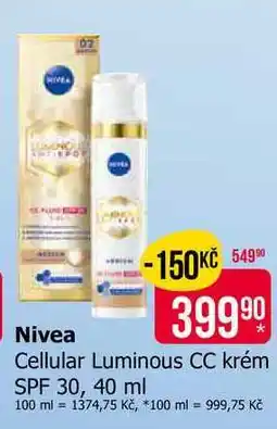 Teta Nivea Cellular Luminous CC krém SPF 30 nabídka