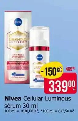 Teta Nivea Cellular Luminous sérum nabídka